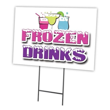 Signmission Frozen Drinks Yard Sign & Stake outdoor plastic coroplast window, C-1824 Frozen Drinks C-1824 Frozen Drinks